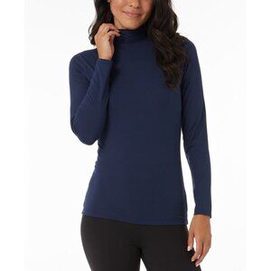 32 Degrees Womens Size XS Mock-Neck Long-Sleeve Top in Indigo Iris Blue 202
